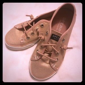 Sperry top sider canvas metallic pink sneaker NWOT